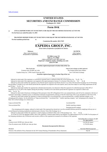 Thumbnail Expedia Group 10-K Annual Report 2018