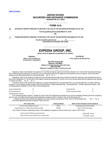 Vorschaubild Expedia Group 10-Q Quartalsbericht 2019 