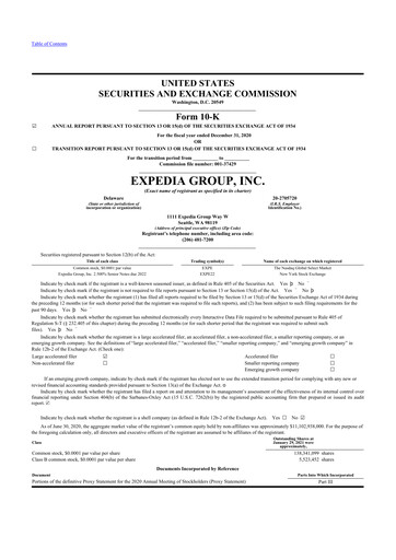 Thumbnail Expedia Group 10-K Annual Report 2020