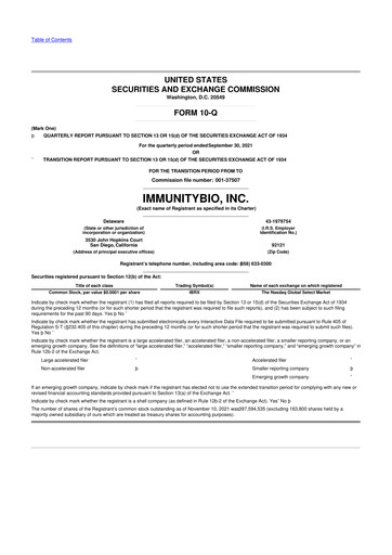 Thumbnail ImmunityBio 10-Q Quarterly Report FY2021 