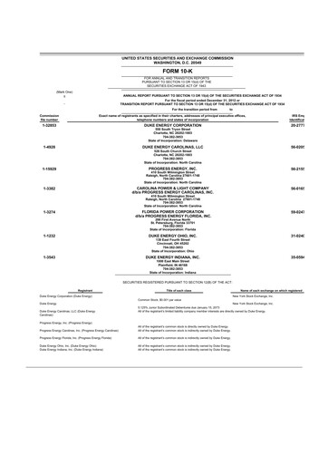 Miniature Duke Energy 10-K Rapport annuel 2012