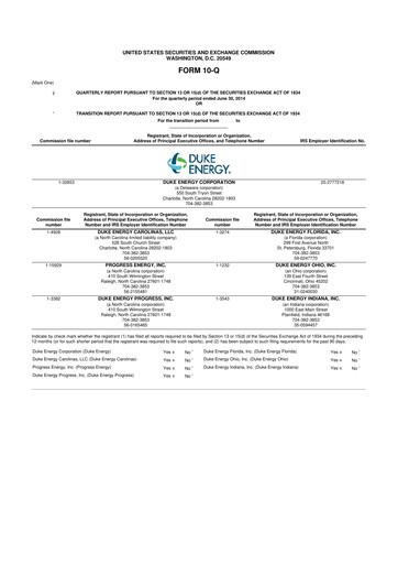 Vorschaubild Duke Energy 10-Q Quartalsbericht 2014 