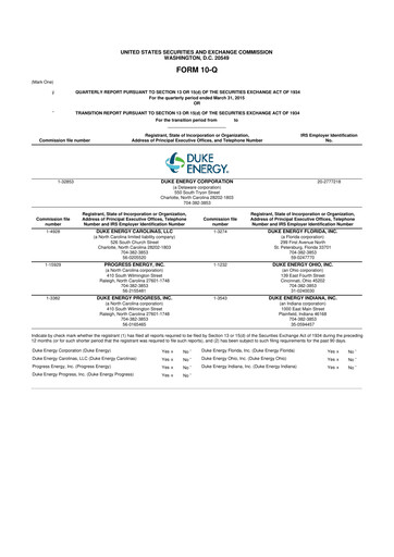 Vorschaubild Duke Energy 10-Q Quartalsbericht 2015 