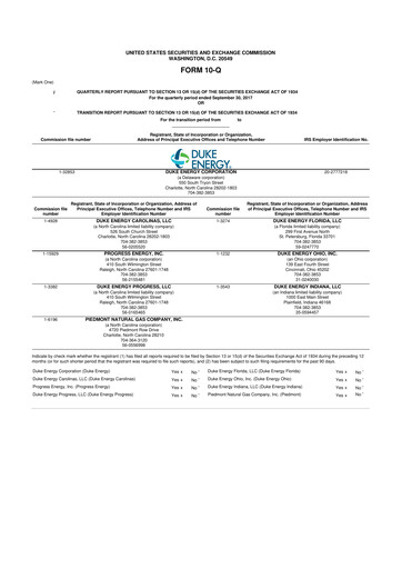 Vorschaubild Duke Energy 10-Q Quartalsbericht 2017 