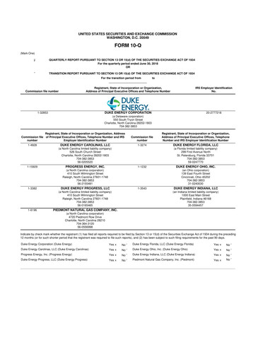 Vorschaubild Duke Energy 10-Q Quartalsbericht 2018 
