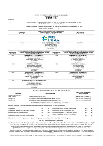Miniature Duke Energy 10-K Rapport annuel 2018