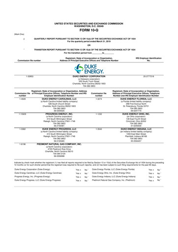 Vorschaubild Duke Energy 10-Q Quartalsbericht 2019 