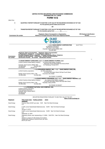 Vorschaubild Duke Energy 10-Q Quartalsbericht 2019 