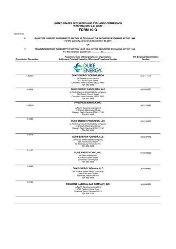 Vorschaubild Duke Energy 10-Q Quartalsbericht 2019 