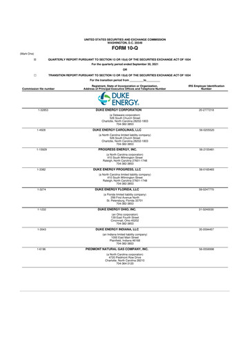 Vorschaubild Duke Energy 10-Q Quartalsbericht 2021 
