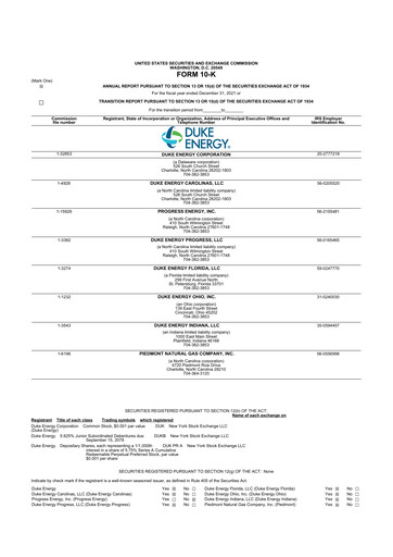 Miniature Duke Energy 10-K Rapport annuel 2021