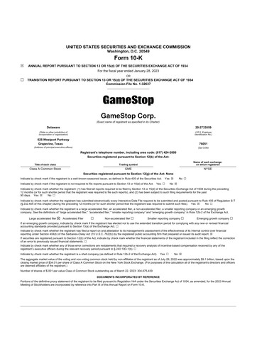 Thumbnail GameStop
 10-K Annual Report 2022
