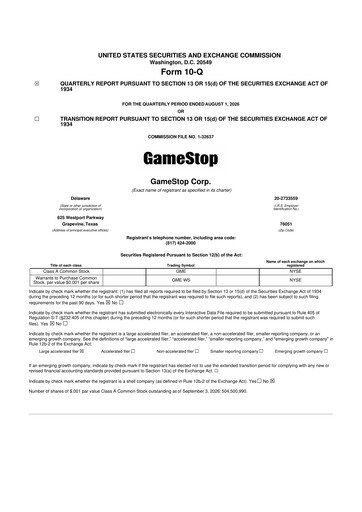 Vorschaubild GameStop
 10-Q Quartalsbericht 2026 