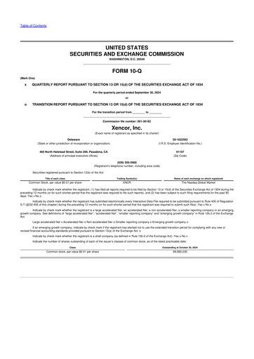 Thumbnail Xencor 10-Q Quarterly Report FY2024 