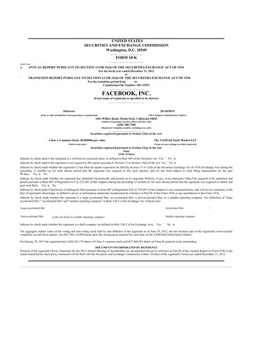 Thumbnail Meta Platforms (Facebook) 10-K Annual Report 2012