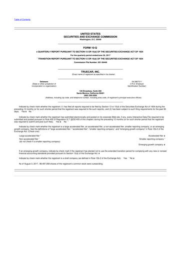 Thumbnail TrueCar 10-Q Quarterly Report FY2017 