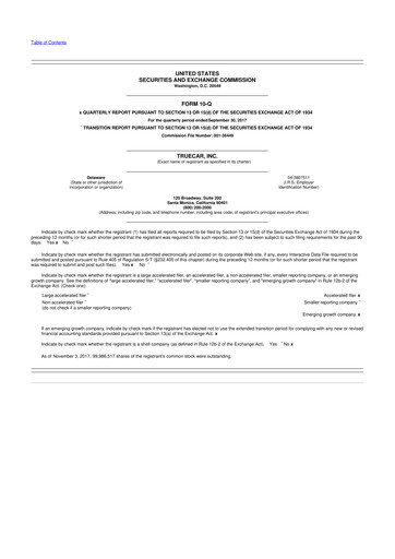 Thumbnail TrueCar 10-Q Quarterly Report FY2017 