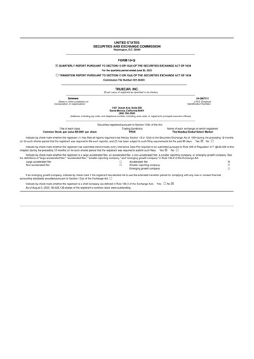 Thumbnail TrueCar 10-Q Quarterly Report FY2022 