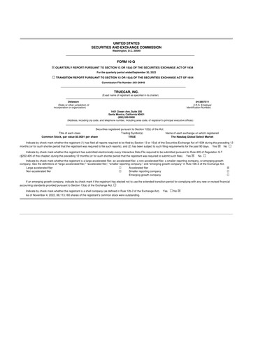 Thumbnail TrueCar 10-Q Quarterly Report FY2022 