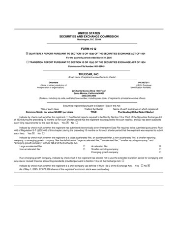 Thumbnail TrueCar 10-Q Quarterly Report FY2025 