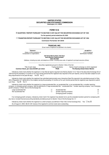 Thumbnail TrueCar 10-Q Quarterly Report FY2025 