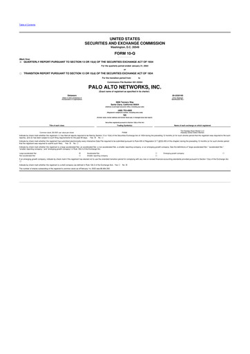 Vorschaubild Palo Alto Networks
 10-Q Quartalsbericht 2022 
