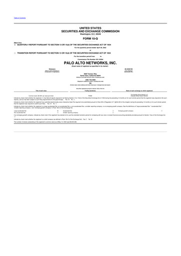 Vorschaubild Palo Alto Networks
 10-Q Quartalsbericht 2022 