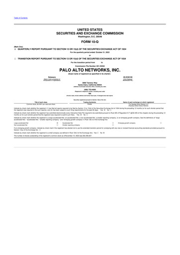 Vorschaubild Palo Alto Networks
 10-Q Quartalsbericht 2023 