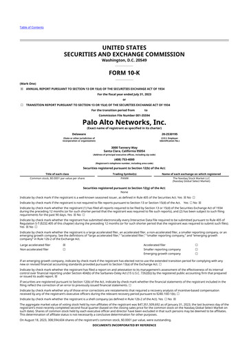 Thumbnail Palo Alto Networks
 10-K Annual Report 2023