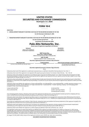 Thumbnail Palo Alto Networks
 10-K Annual Report 2025