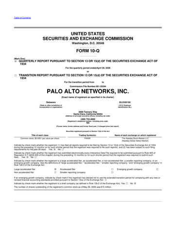 Thumbnail Palo Alto Networks
 10-Q Quarterly Report FY2026 