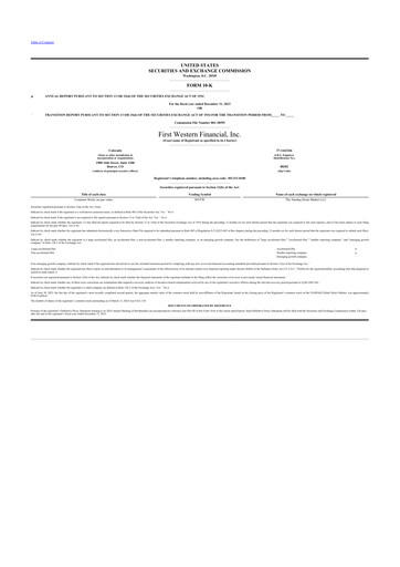 Thumbnail First Western Financial 10-K Annual Report 2023