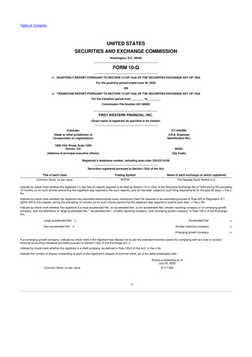 Vorschaubild First Western Financial 10-Q Quartalsbericht 2025 