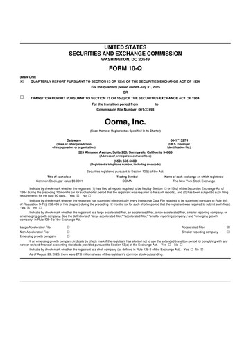 Miniature Ooma 10-Q Rapport trimestriel 2026 
