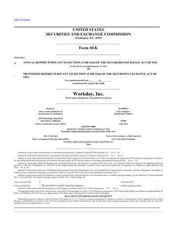 Thumbnail Workday 10-K Annual Report 2015