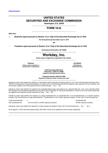 Vorschaubild Workday 10-Q Quartalsbericht 2017 