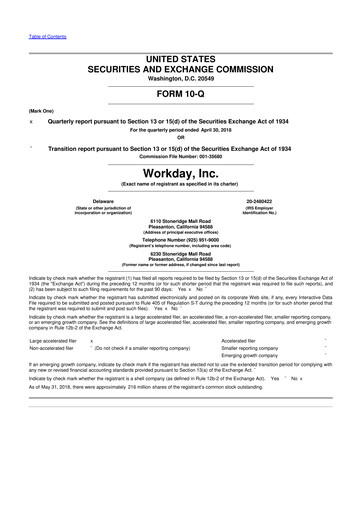 Thumbnail Workday 10-Q Quarterly Report FY2019 