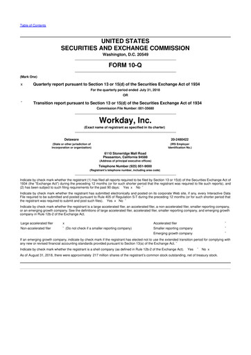 Vorschaubild Workday 10-Q Quartalsbericht 2019 