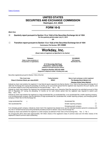 Thumbnail Workday 10-Q Quarterly Report FY2020 