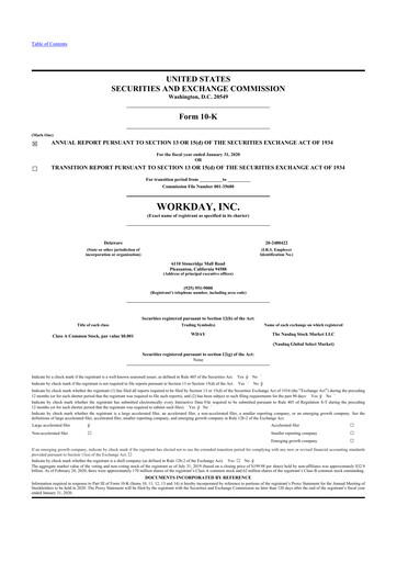 Thumbnail Workday 10-K Annual Report 