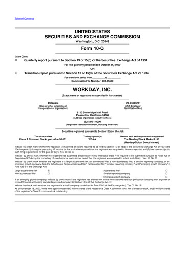 Vorschaubild Workday 10-Q Quartalsbericht 2021 