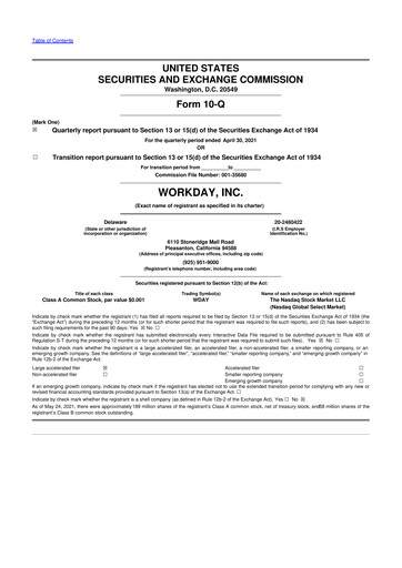 Vorschaubild Workday 10-Q Quartalsbericht 2022 