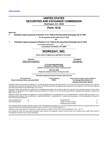 Vorschaubild Workday 10-Q Quartalsbericht 2024 