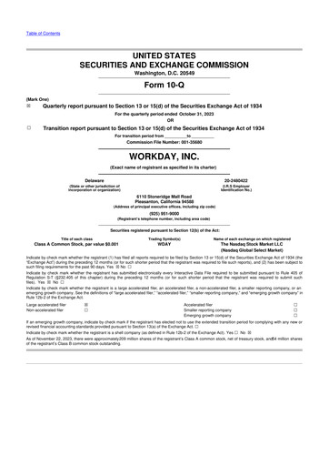 Vorschaubild Workday 10-Q Quartalsbericht 2024 