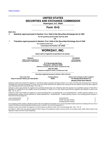 Vorschaubild Workday 10-Q Quartalsbericht 2025 