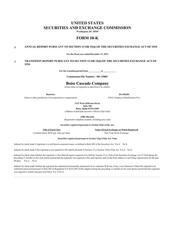 Thumbnail Boise Cascade
 10-K Annual Report 