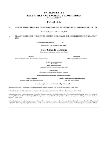 Thumbnail Boise Cascade
 10-K Annual Report 2018