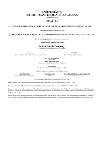 Thumbnail Boise Cascade
 10-K Annual Report 2019