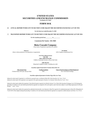 Thumbnail Boise Cascade
 10-K Annual Report 2020