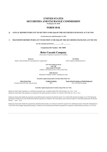 Thumbnail Boise Cascade
 10-K Annual Report 2021